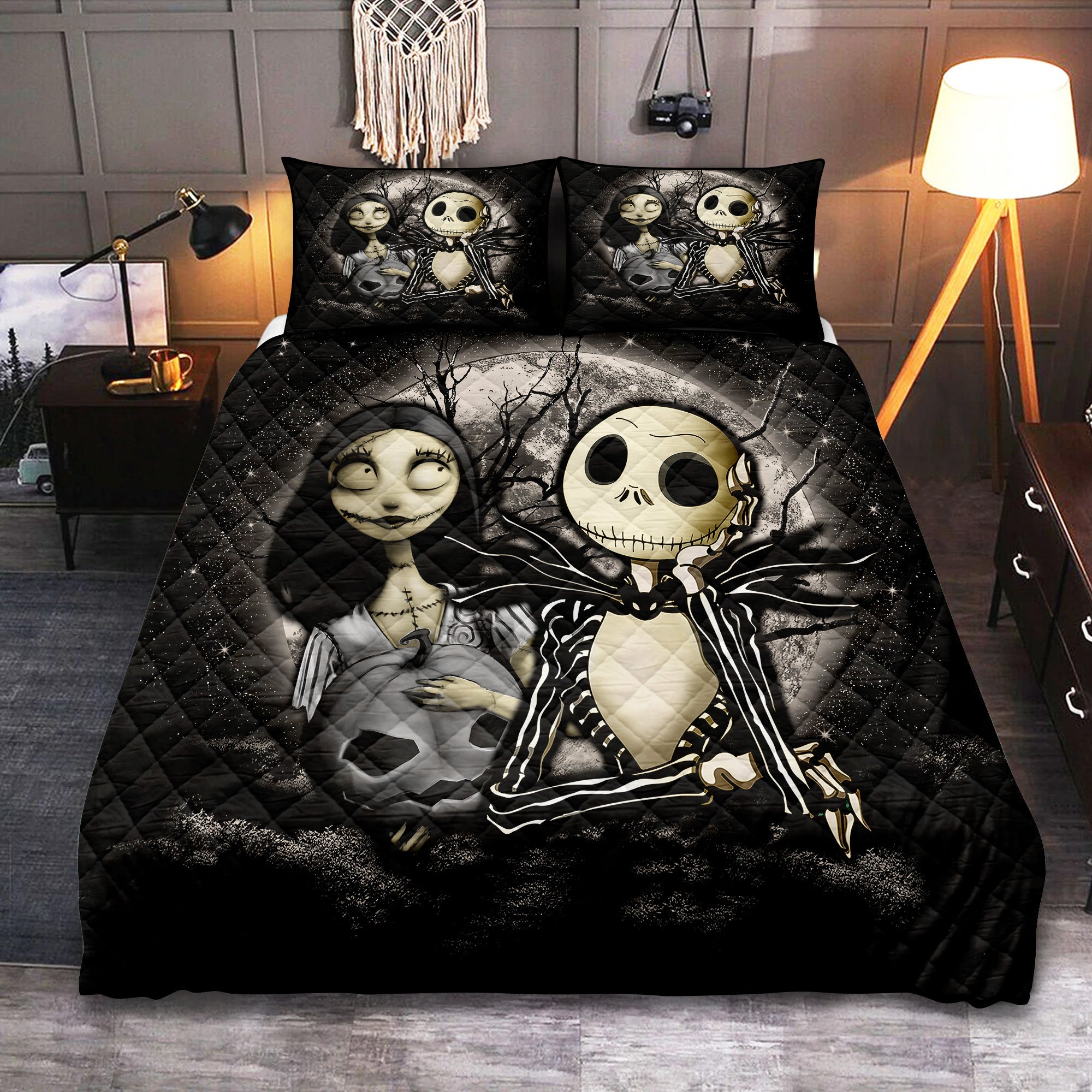 Jack And Sally Nightmare Before Christmas Moonlight Quilt Bed Sets