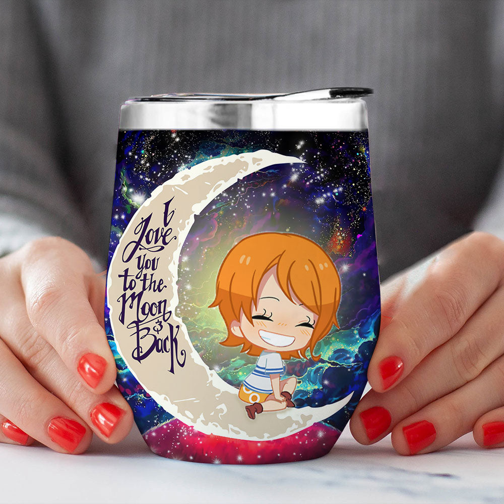 Nami One Piece Love You To Moon And Back Premium Wine Tumbler Nearkii