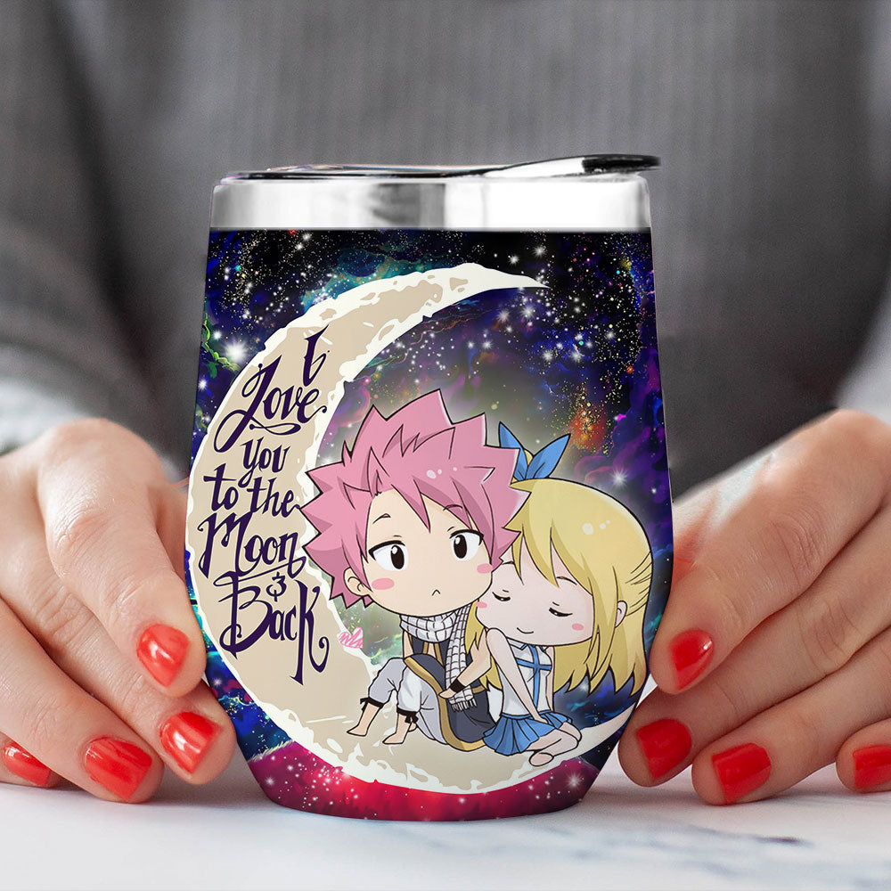 Natsu Fairy Tail Anime Love You To Moon And Back Premium Wine Tumbler Nearkii