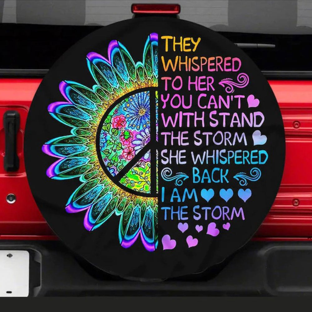 Hippie Flower They Whisper To Her Jeep Car Spare Tire Cover T For