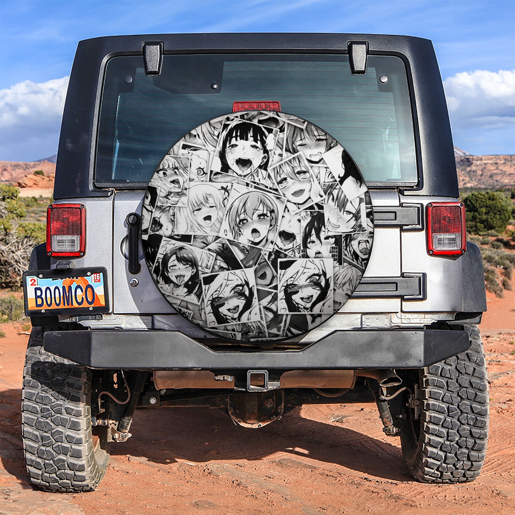 Ahegao Anime Girl Car Spare Tire Covers Gift For Campers Nearkii