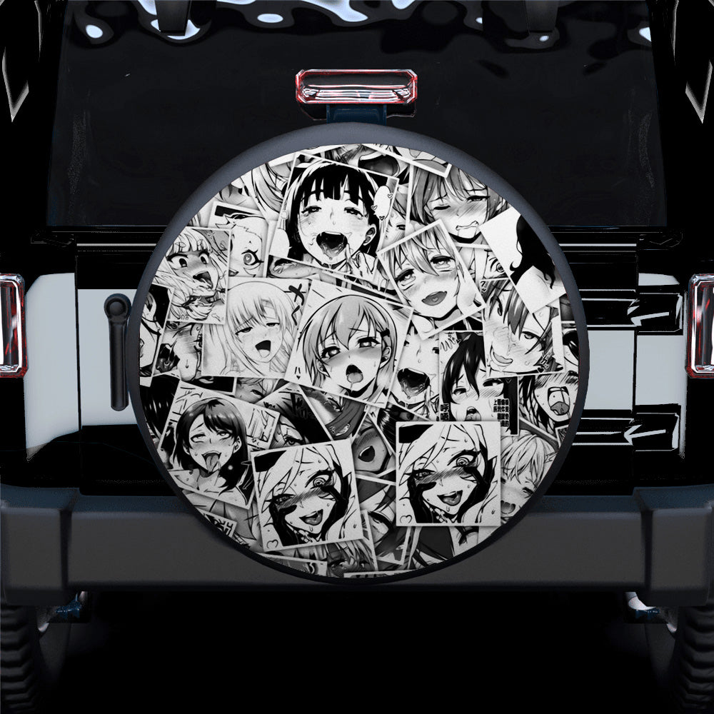 Ahegao Anime Girl Car Spare Tire Covers Gift For Campers Nearkii