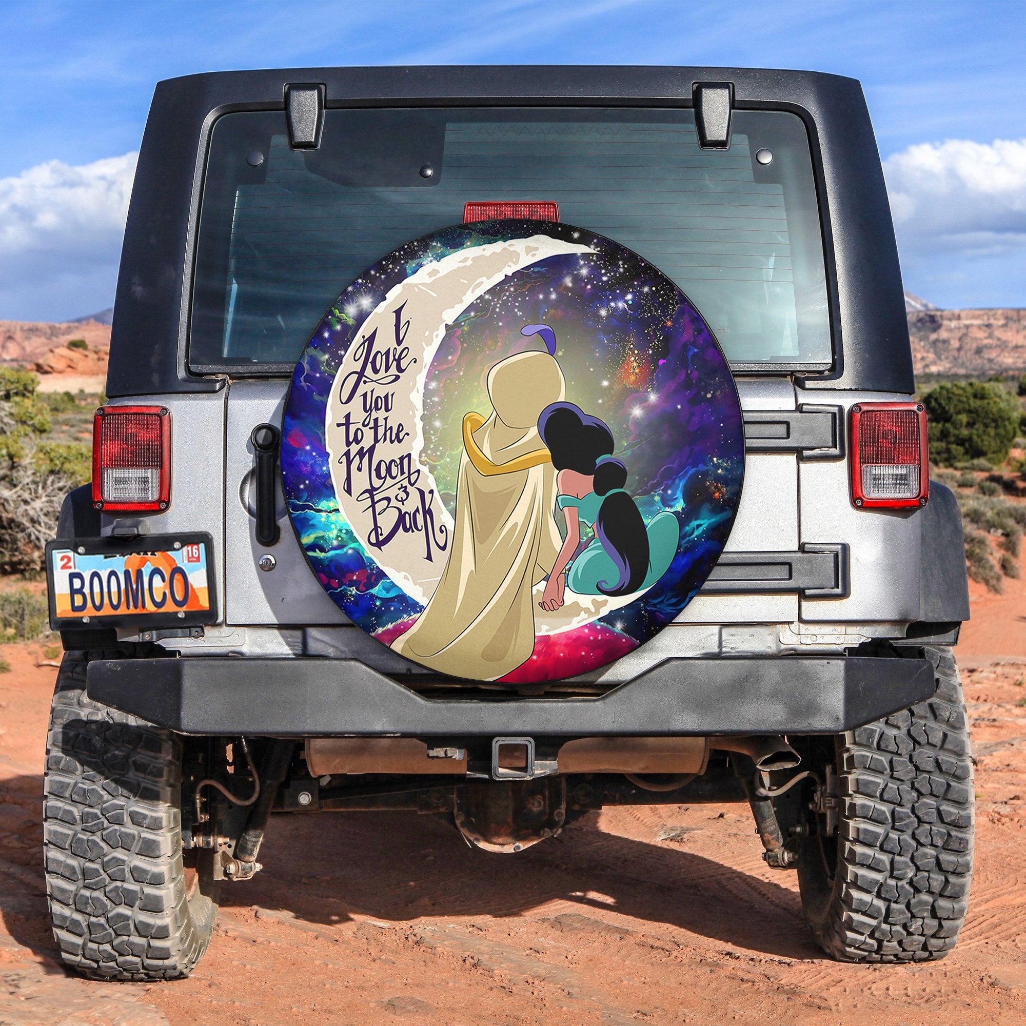 Aladin Couple Love You To The Moon Galaxy Spare Tire Covers Gift For Campers Nearkii
