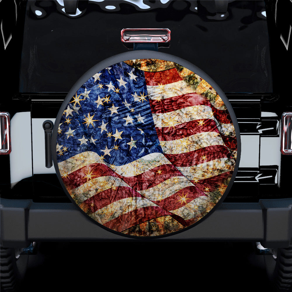 American Flag Old Glory Car Spare Tire Covers Gift For Campers Nearkii