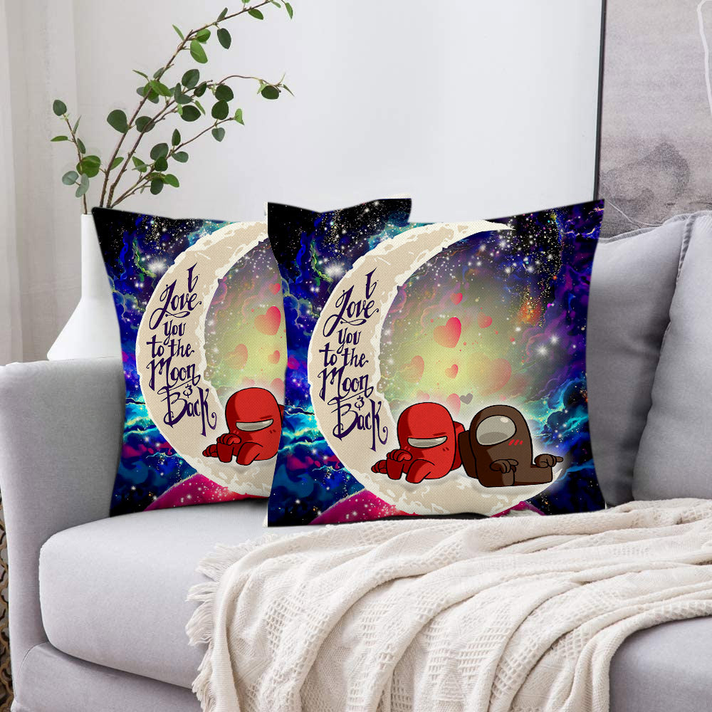 Among Us Couple Love You To The Moon Galaxy Pillowcase Room Decor Nearkii