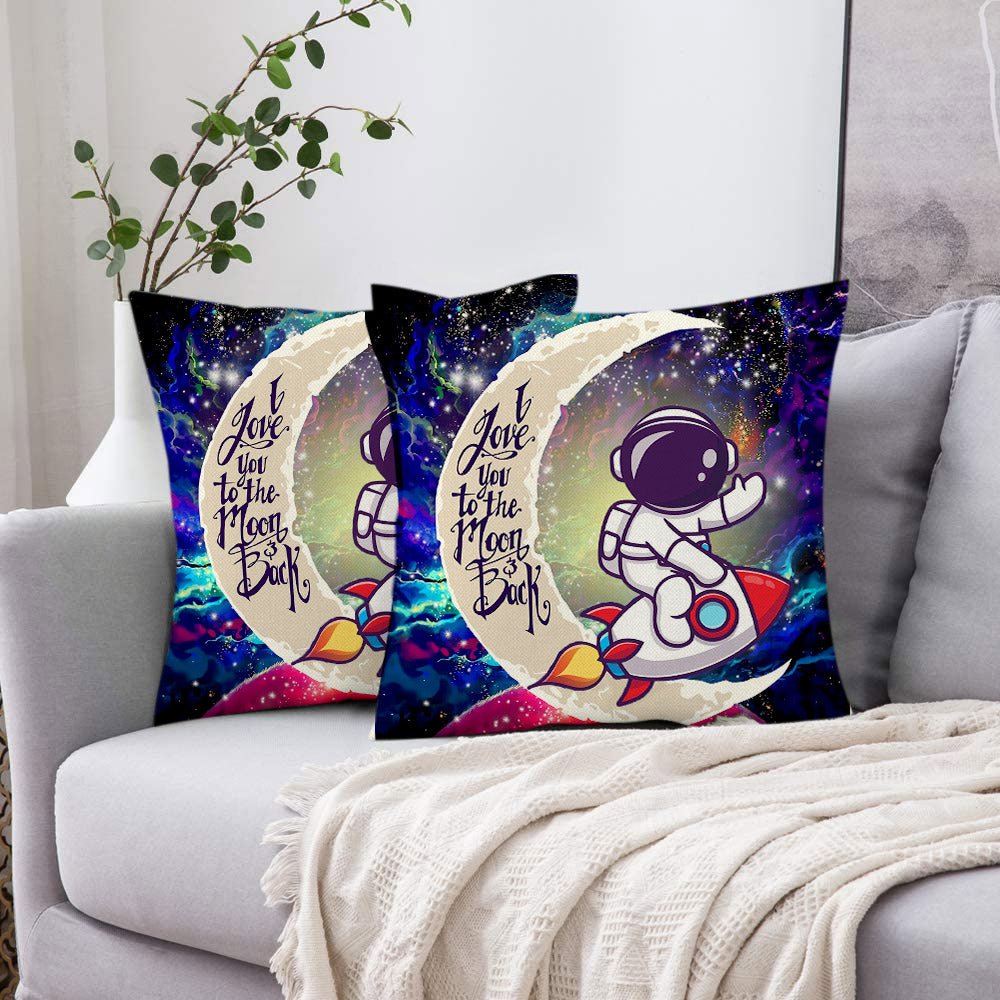 Astronaut Chibi Love You To The Moon Galaxy Pillowcase Room Decor Nearkii