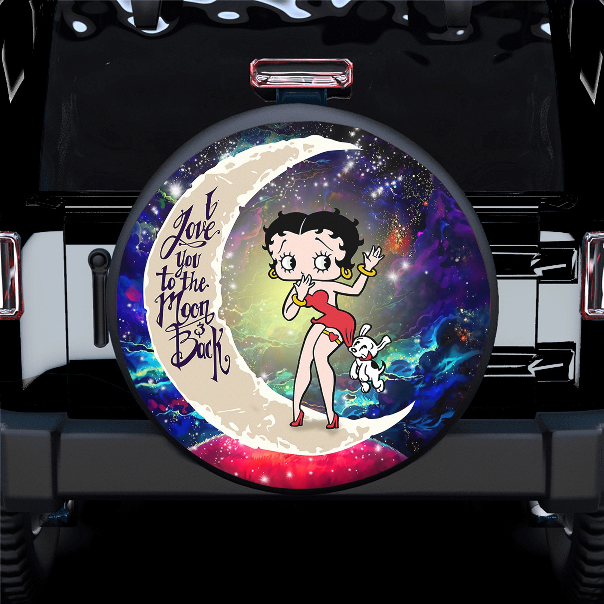 Betty Boop Love You To The Moon Galaxy Spare Tire Covers Gift For Campers Nearkii