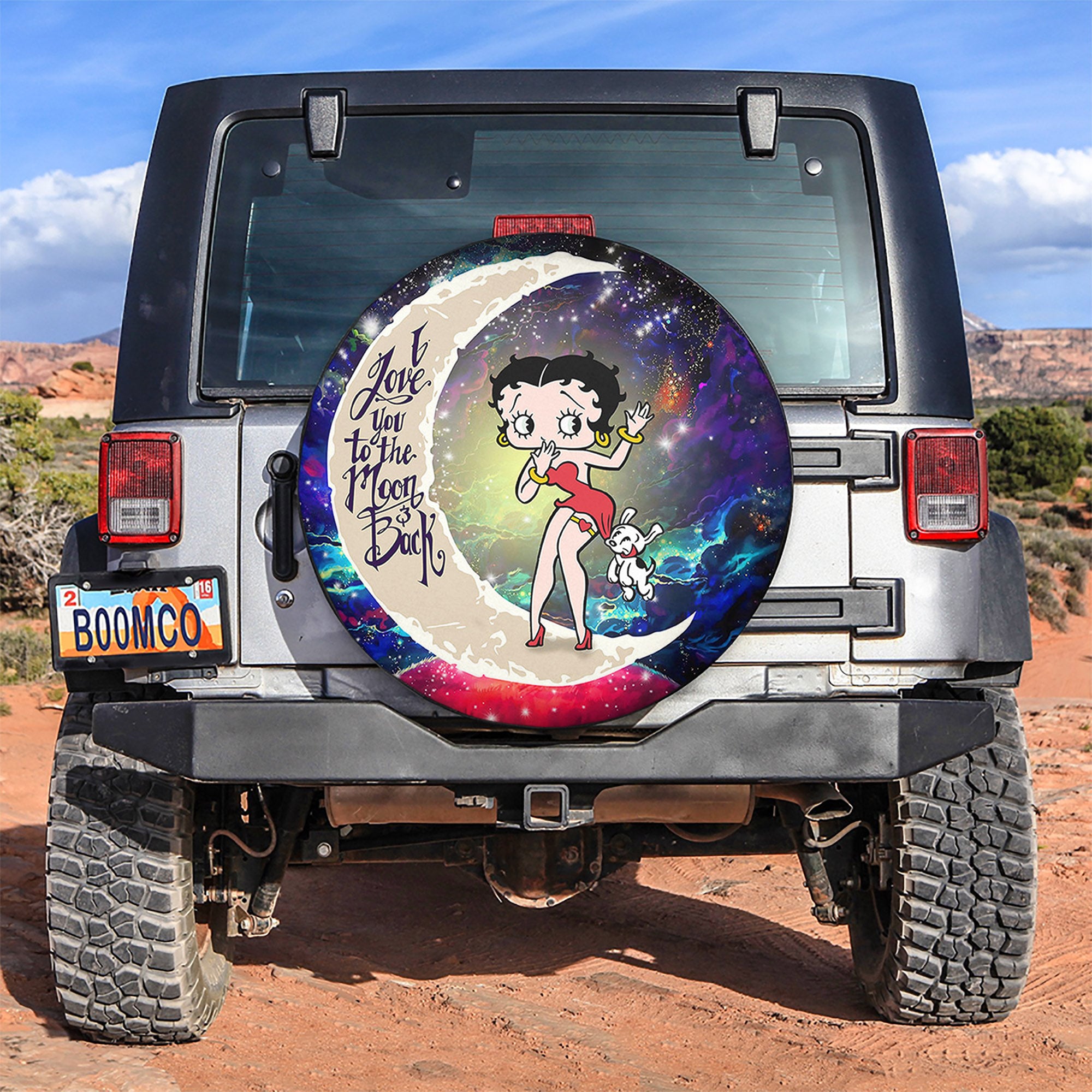 Betty Boop Love You To The Moon Galaxy Spare Tire Covers Gift For Campers Nearkii