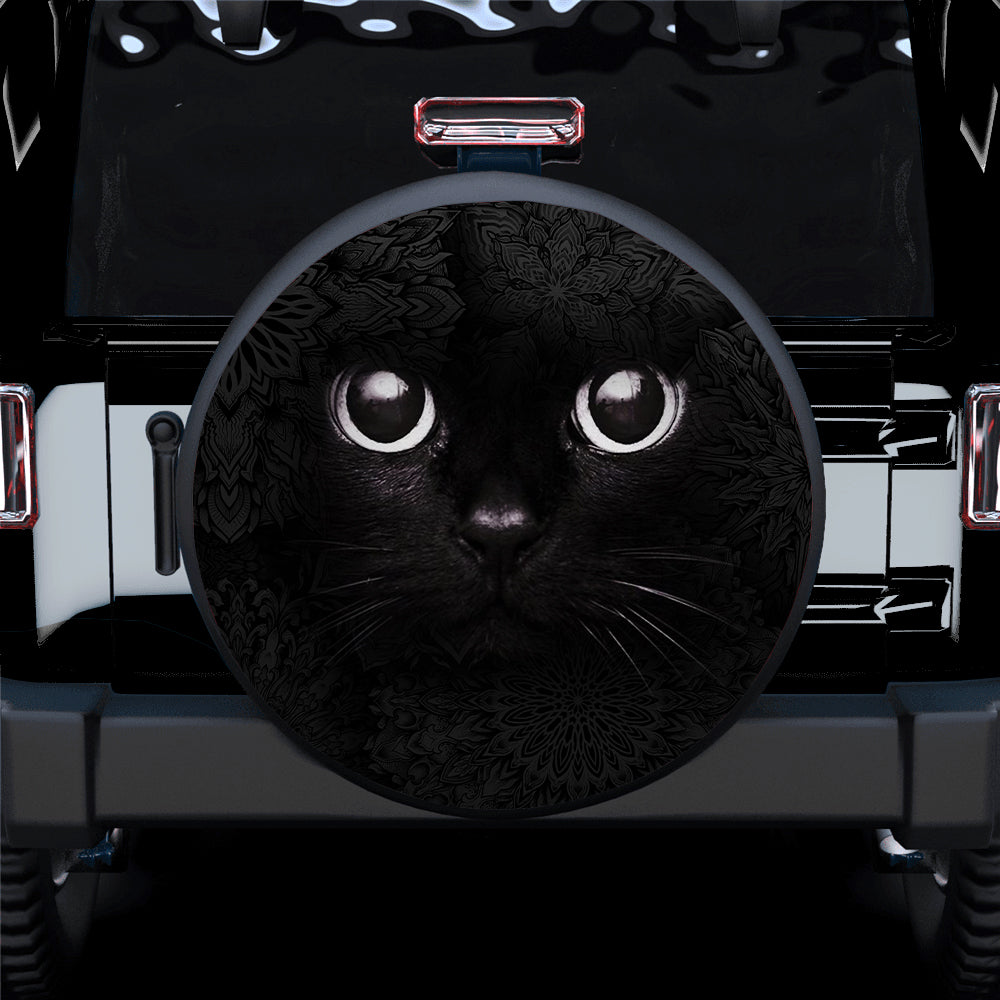 Cute Black Cat Car Spare Tire Cover Gift For Campers Nearkii