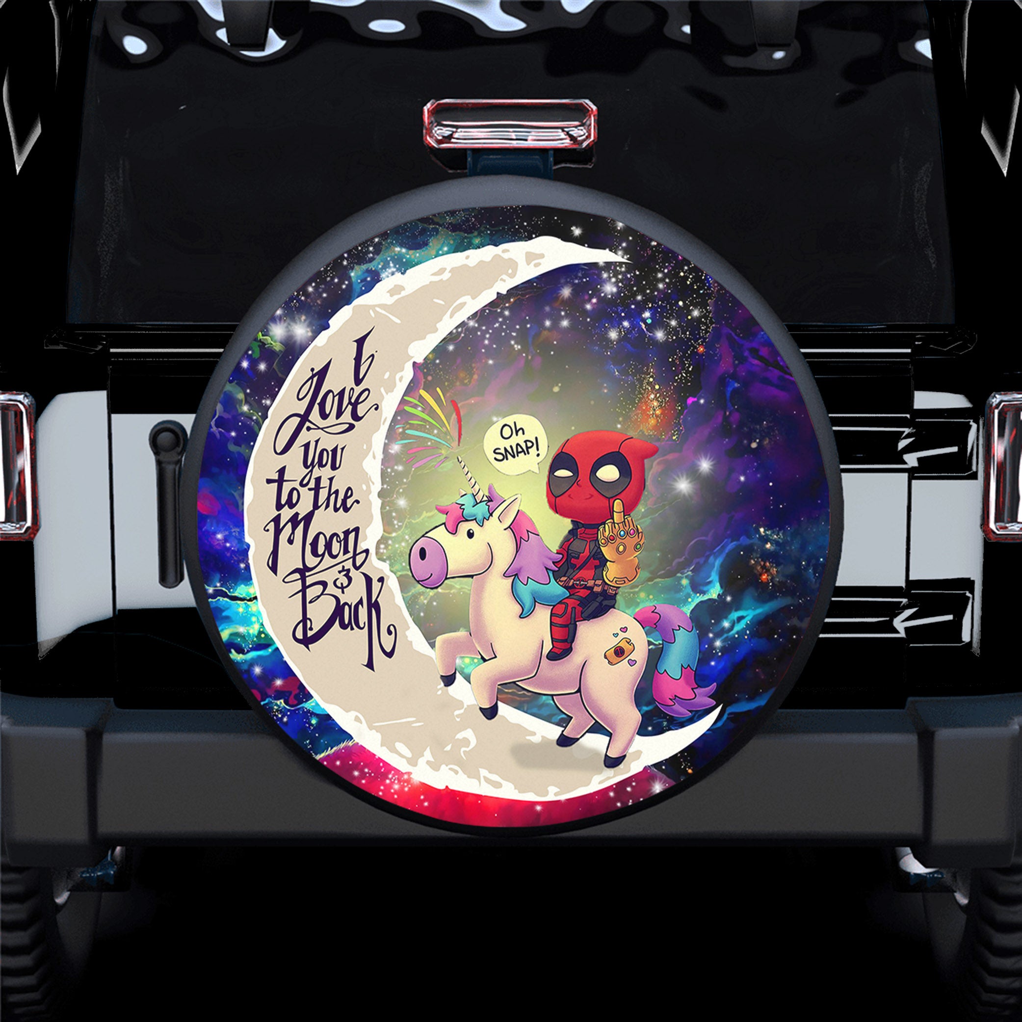 Deadpool Unicorn Love You To The Moon Galaxy Spare Tire Covers Gift For Campers Nearkii