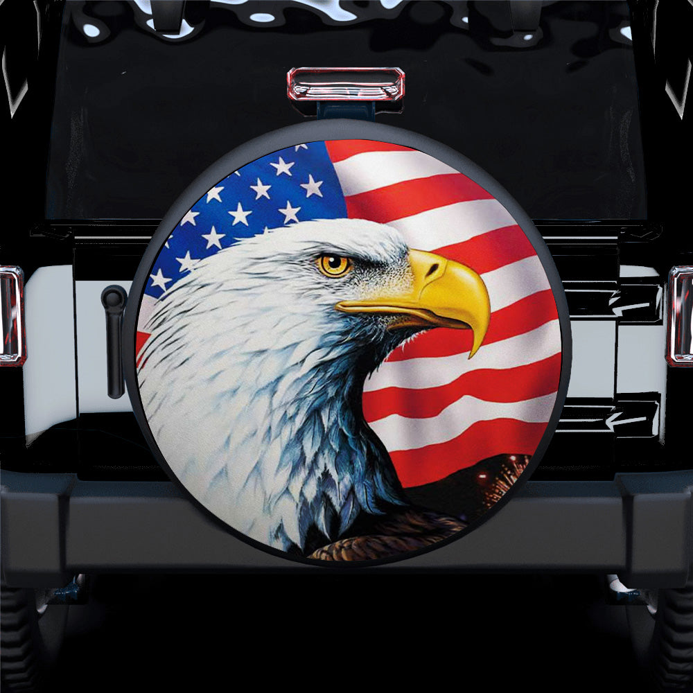 American Eagle Usa Flags Car Spare Tire Covers Gift For Campers Nearkii