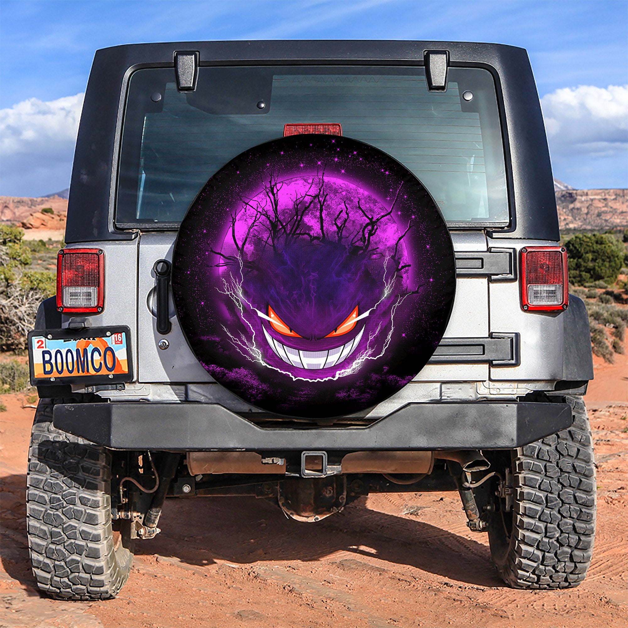 Gengar Pokemon Ghost Scary Moonlight Spare Tire Cover Gift For Campers Nearkii