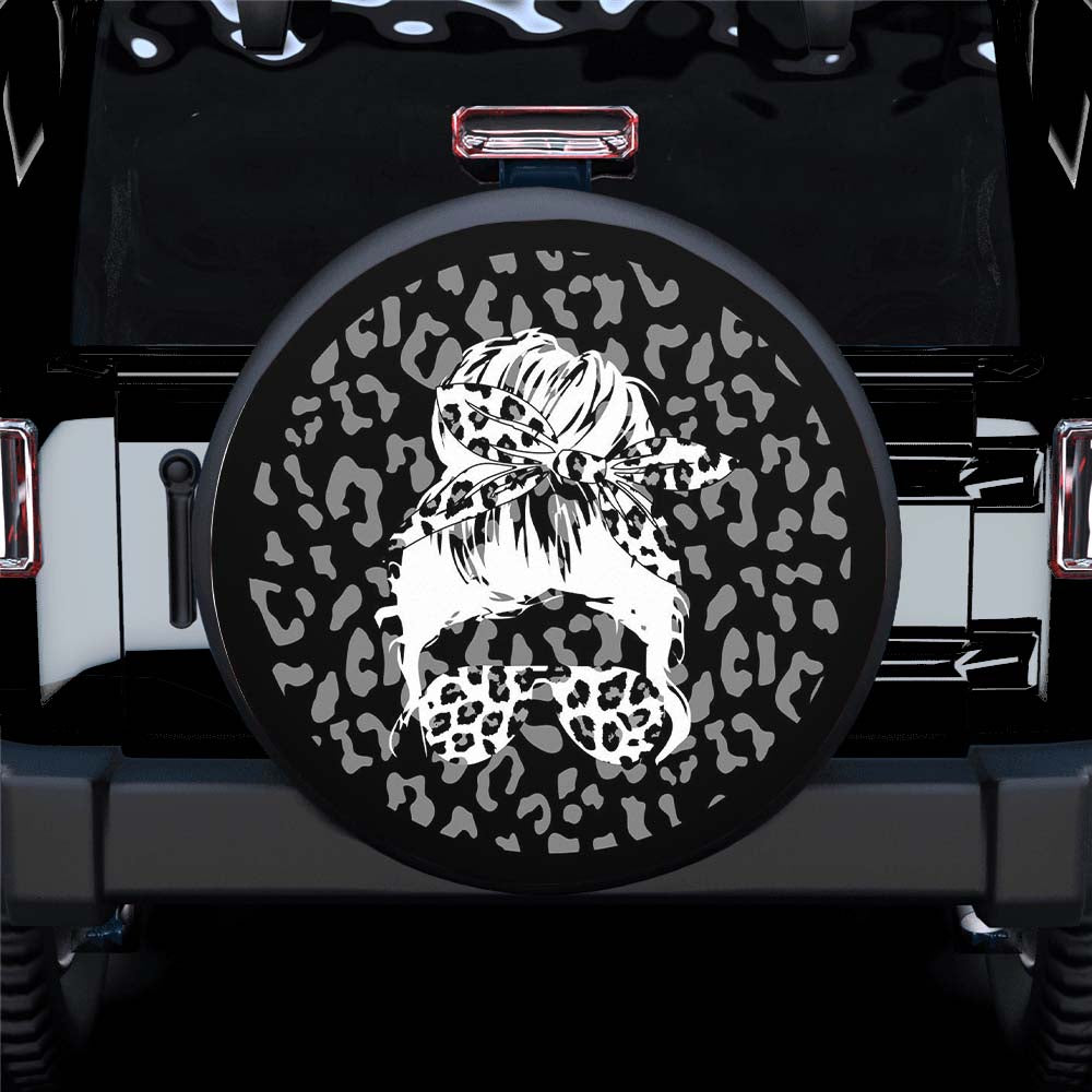 Girl with Leopard Cheetah Print Sunglasses (Any COLOR) Spare Tire Covers Gift For Campers Nearkii