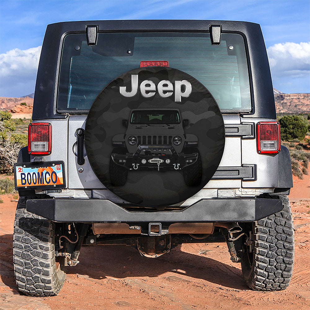 Grey Jeep Camouflage Car Spare Tire Covers Gift For Campers Nearkii
