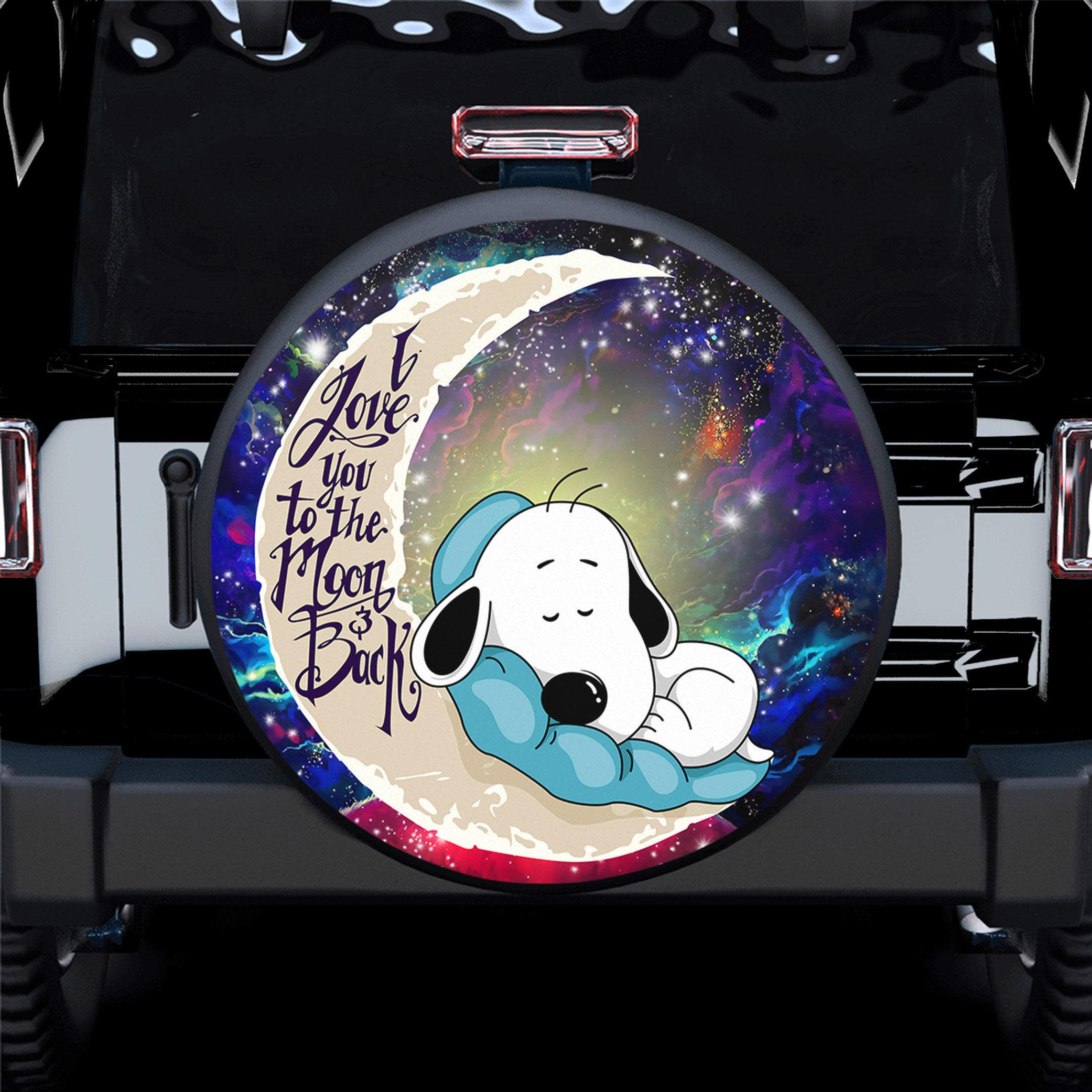Snoopy Dog Sleep Love You To The Moon Galaxy Spare Tire Covers Gift For Campers Nearkii