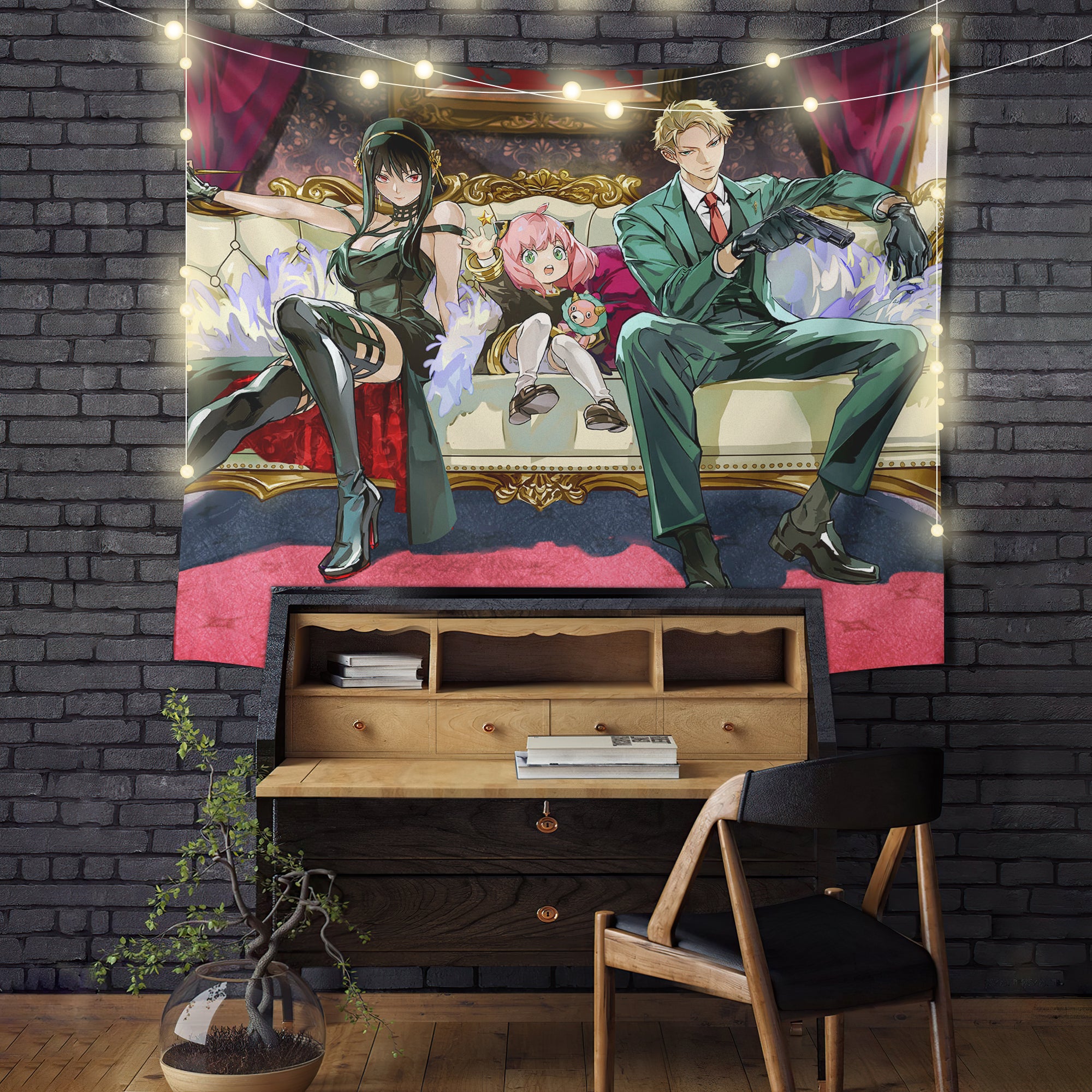 Spy X Family Loid Yor And Anya Tapestry Room Decor - Nearkii