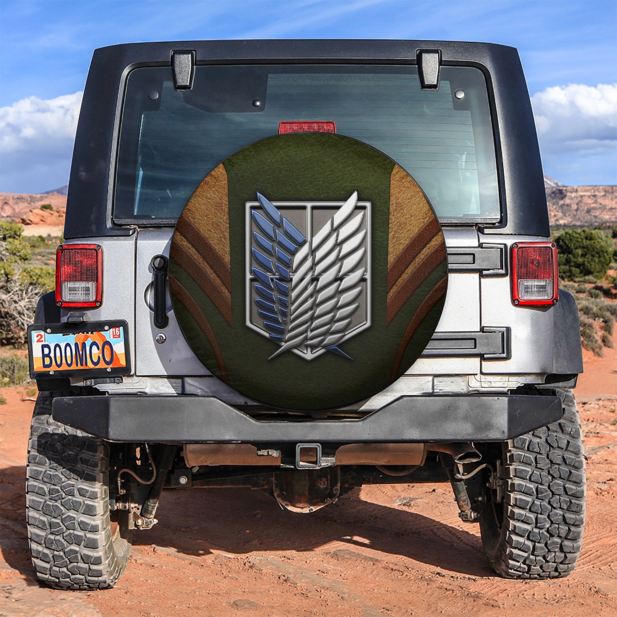 Attack On Titans Army Premium Car Spare Tire Covers Gift For Campers Nearkii