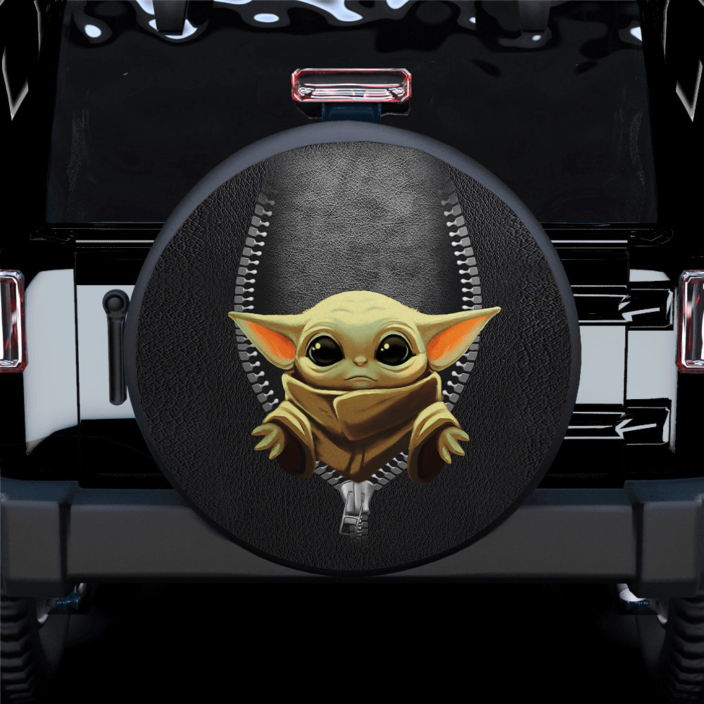 Baby Yoda Zipper Car Spare Tire Cover Gift For Campers Nearkii