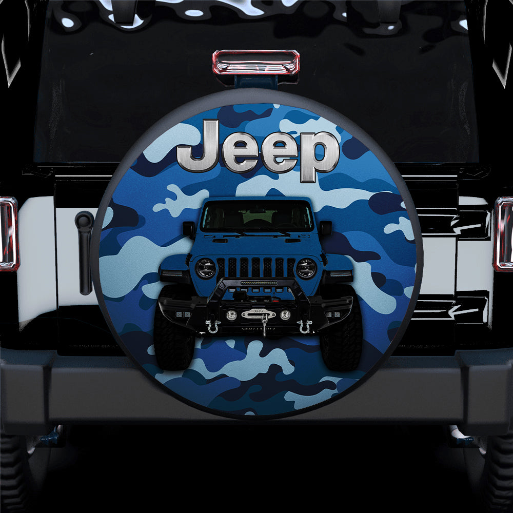 Blue Jeep Camouflage Car Spare Tire Covers Gift For Campers Nearkii