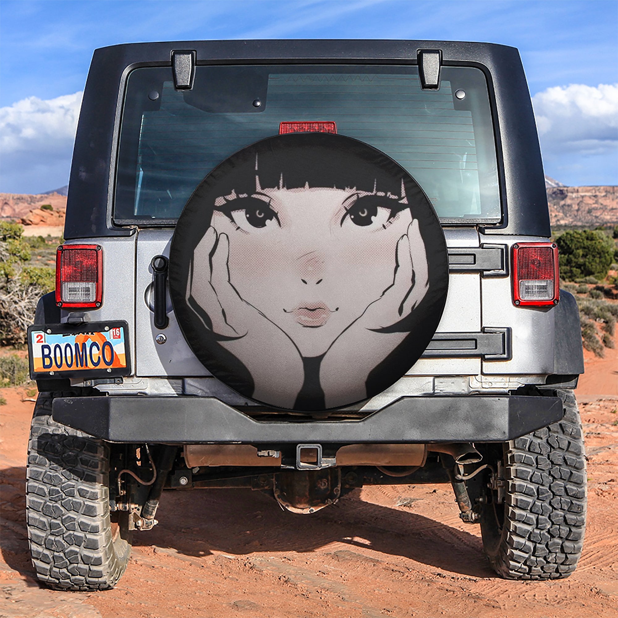 Cute Anime Girl Car Spare Tire Covers Gift For Campers Nearkii
