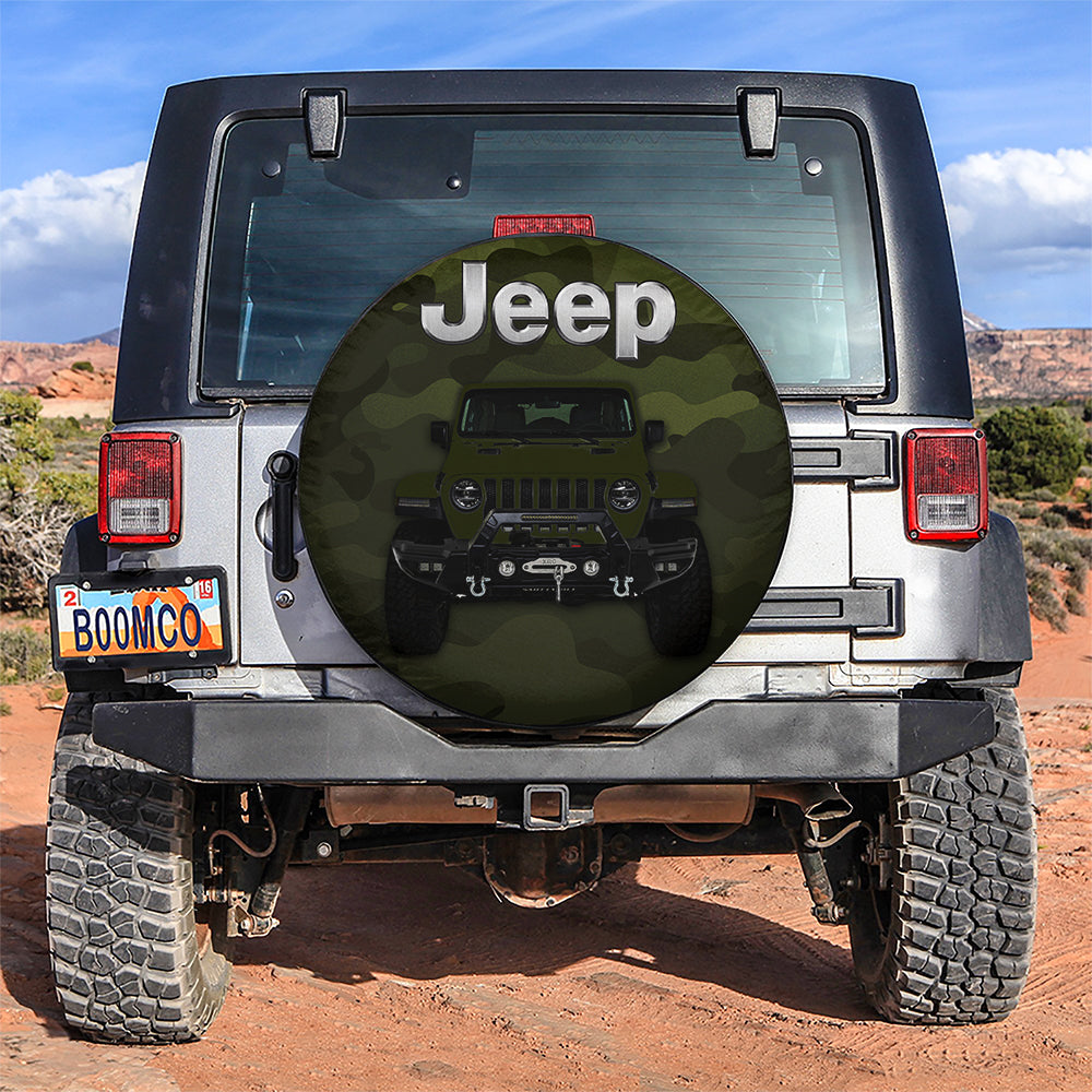 Green Jeep Camouflage Car Spare Tire Covers Gift For Campers Nearkii