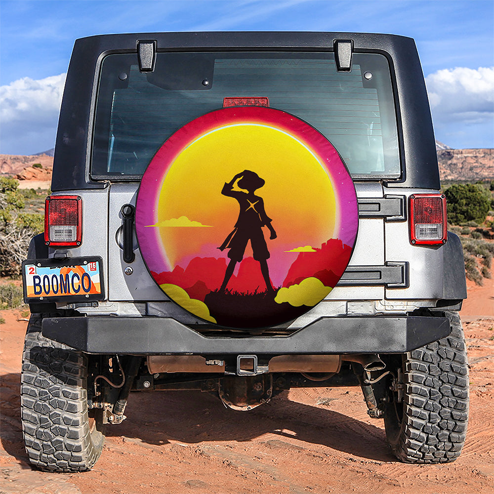 One Piece Sunset Car Spare Tire Covers Gift For Campers Nearkii
