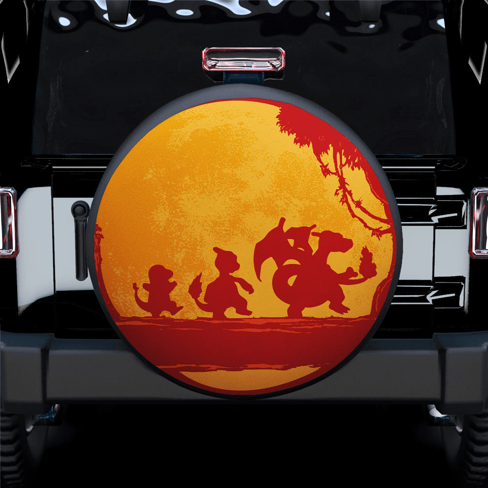 Charizard Evolution Pokemon In Moon Night Fire Car Spare Tire Covers Gift For Campers Nearkii