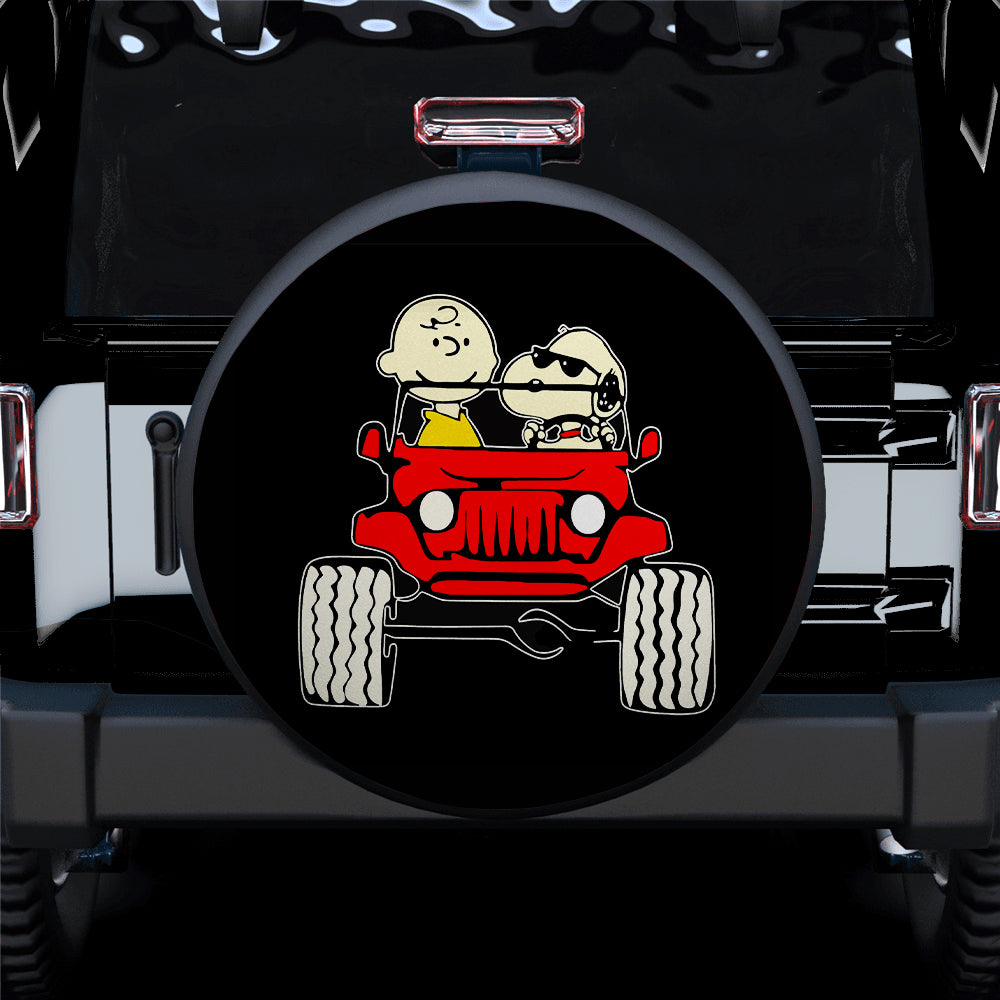 Snoopy Friends Driving Jeep Car Spare Tire Covers Gift For Campers Nearkii