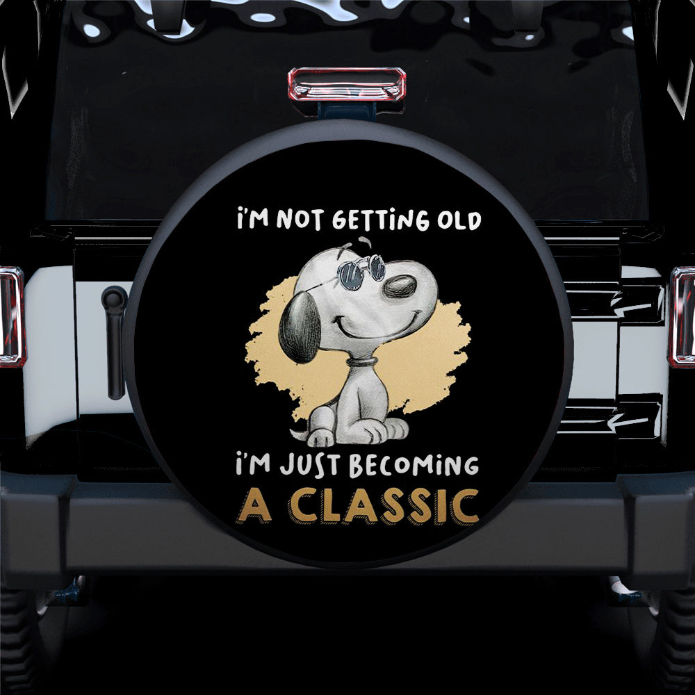 Snoopy I'm Just Becoming A Classic Car Spare Tire Covers Gift For Campers Nearkii