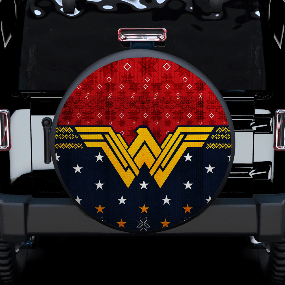 Wonder Woman Christmas Style Car Spare Tire Covers Gift For Campers