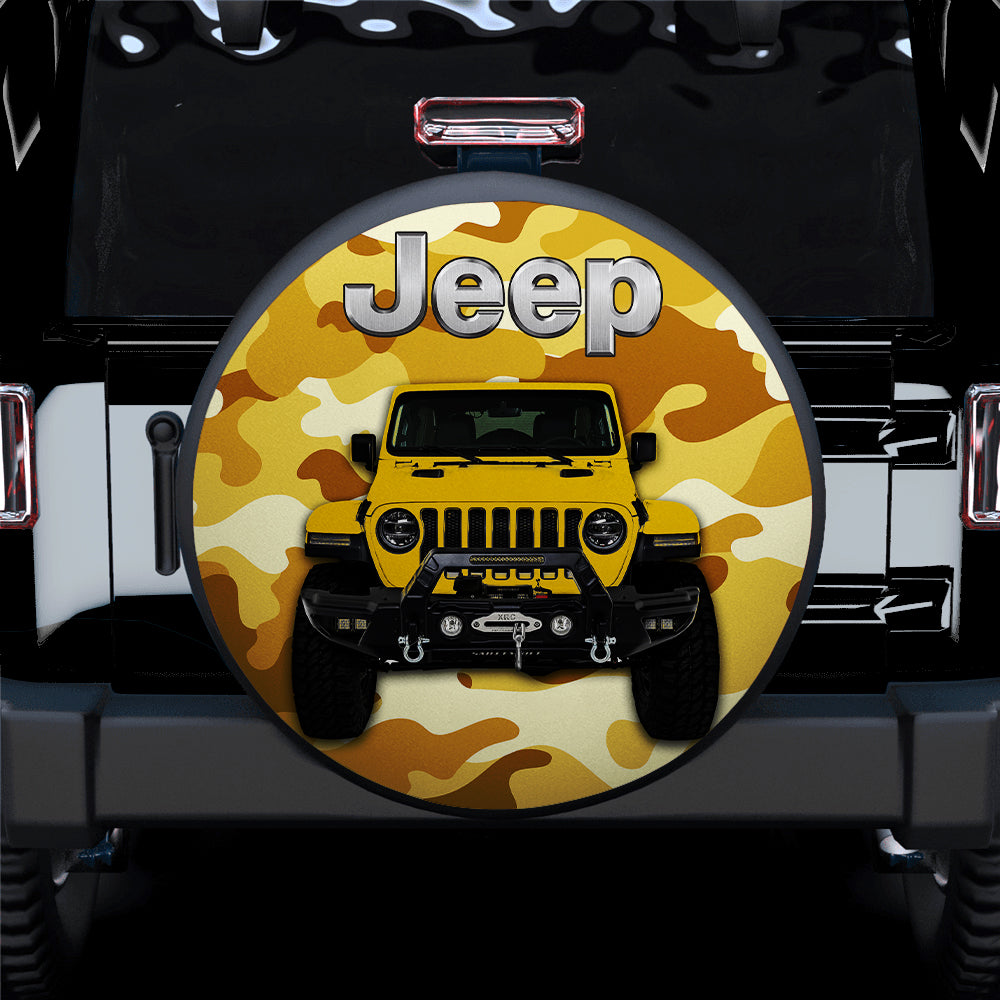 Yellow Jeep Camouflage Car Spare Tire Covers Gift For Campers Nearkii