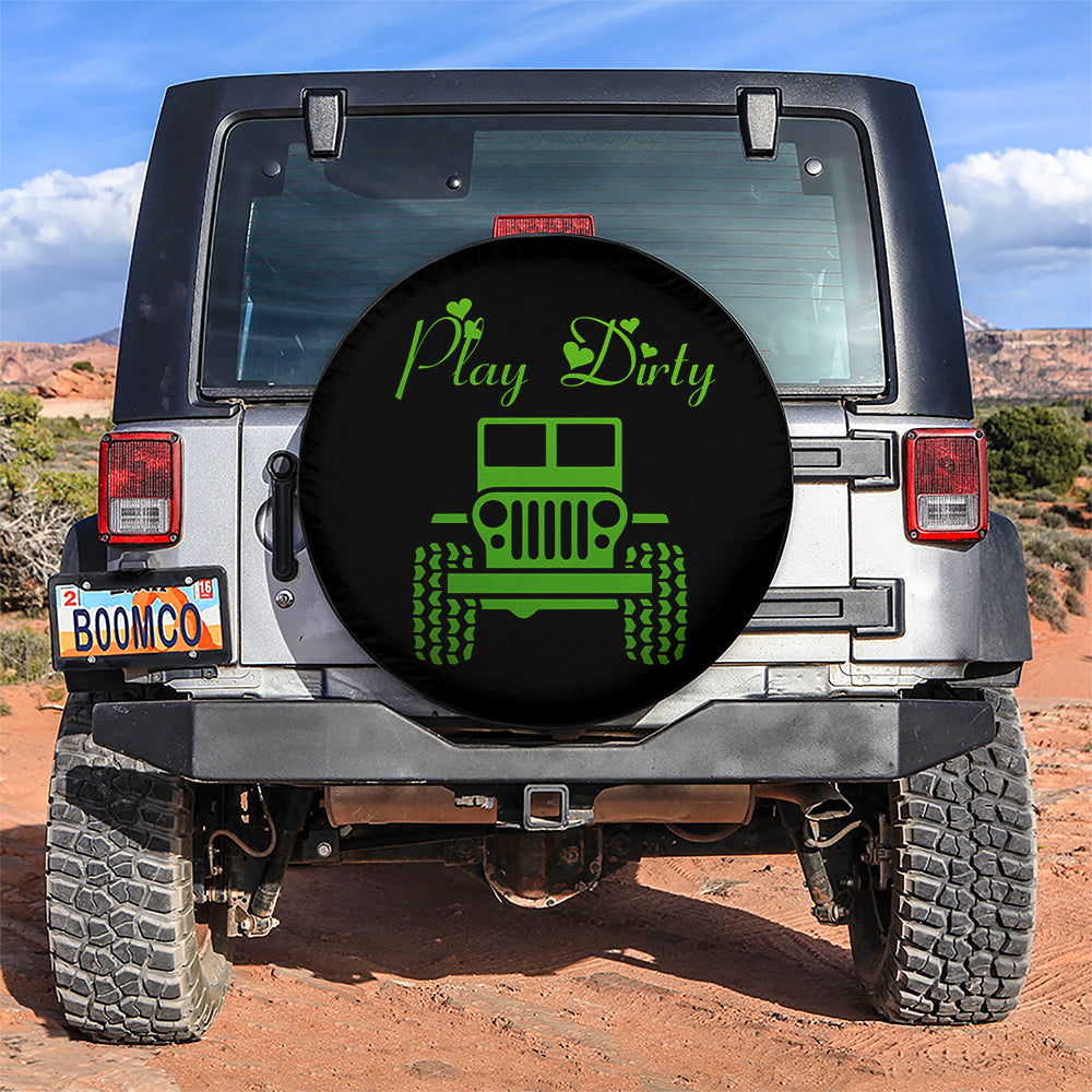 Play Dirty Green Girl Jeep Car Spare Tire Covers Gift For Campers Nearkii