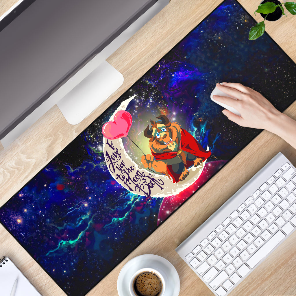 Beauty And The Beast Love You To The Moon Galaxy Mouse Mat Nearkii