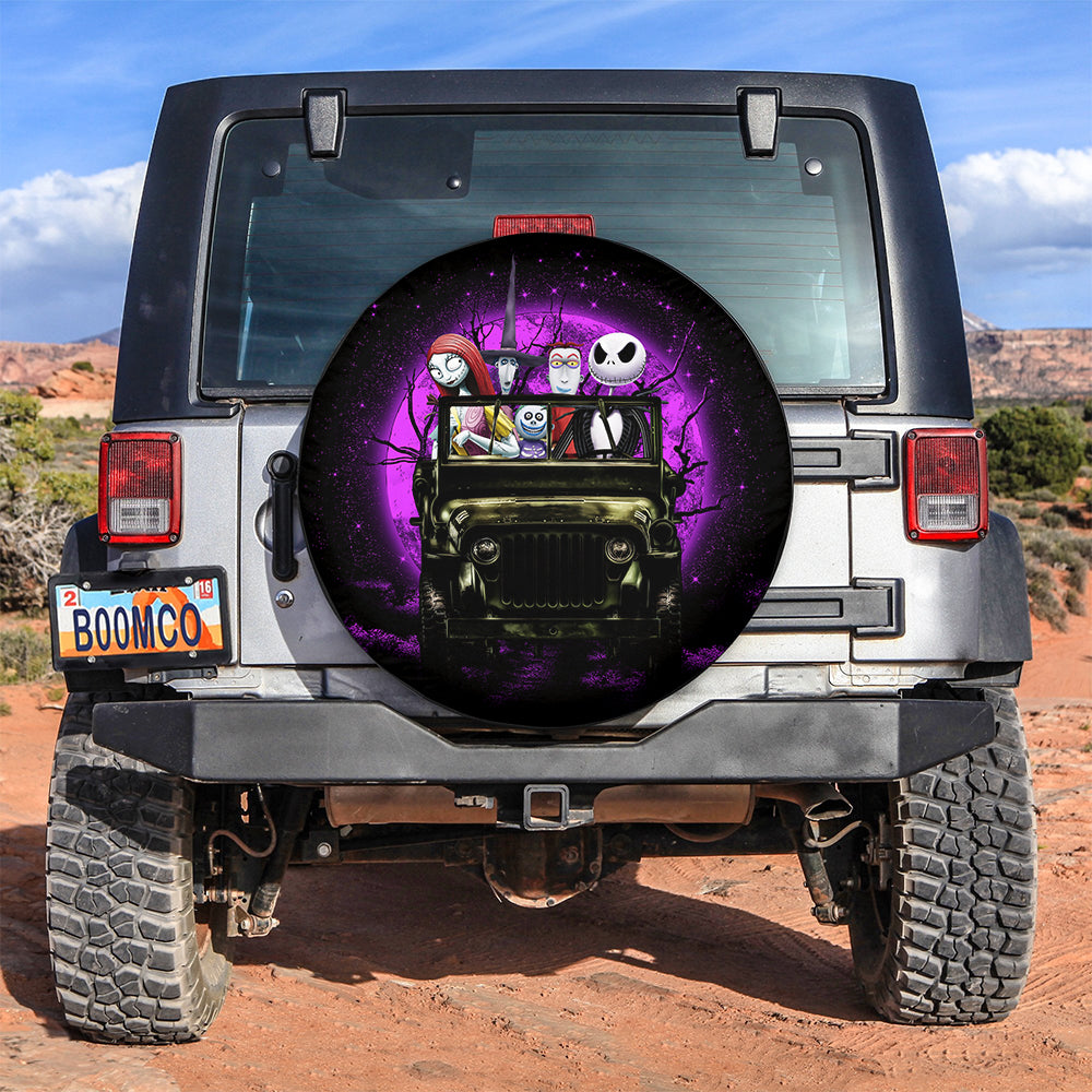 Halloween Nightmare Before Christmas Ride Jeep Funny Moonlight Car Spare Tire Covers Gift For Campers Nearkii