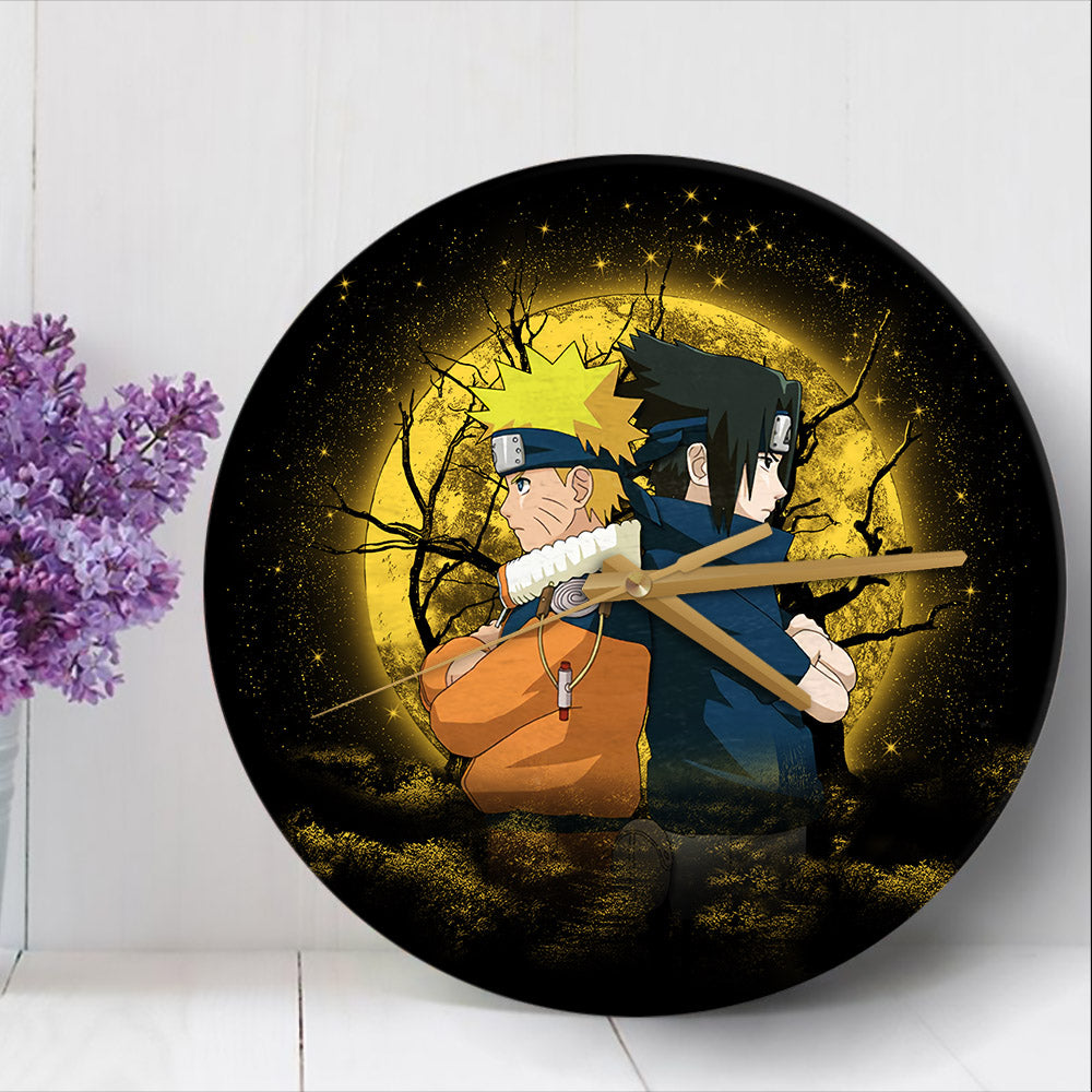 Naruto Sasuke Moonlight Wood Wall Clock Nearkii