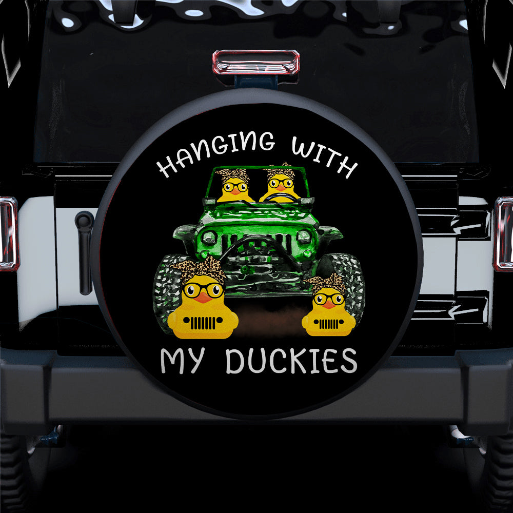 Hanging With My Duckies Green Jeep Car Spare Tire Covers Gift For Campers Nearkii