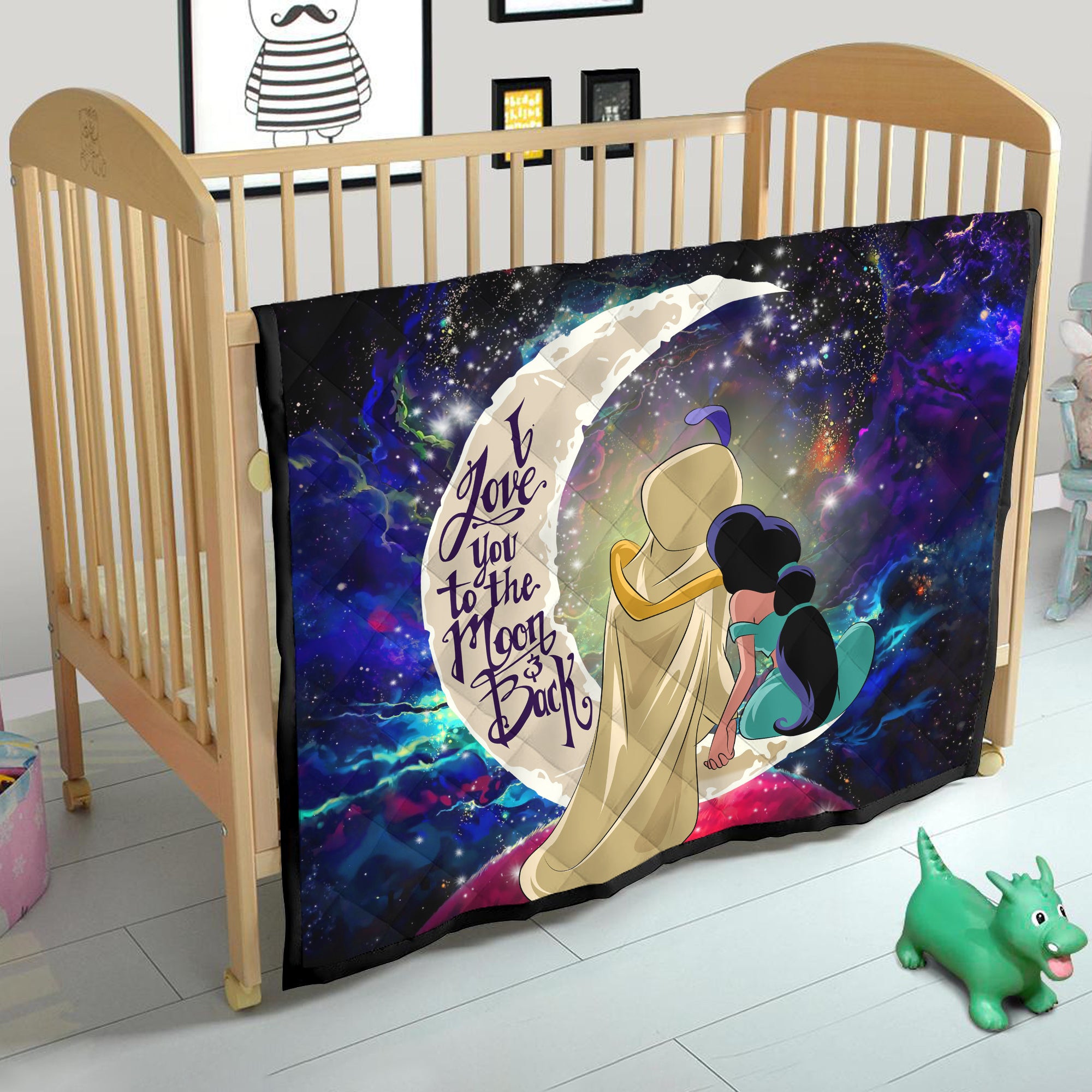 Aladin Couple Love You To The Moon Galaxy Quilt Blanket Nearkii