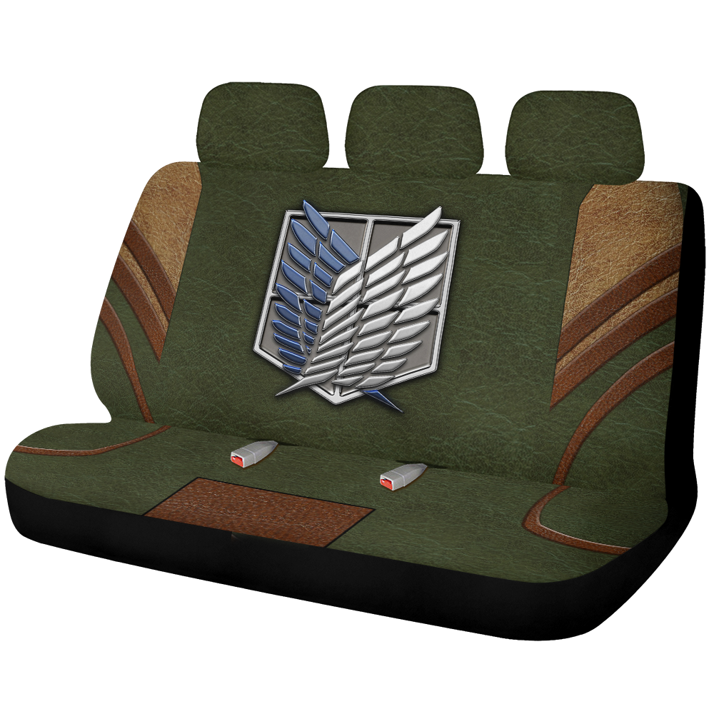 Attack On Titan Green Survey Corps Anime Car Back Seat Covers Decor