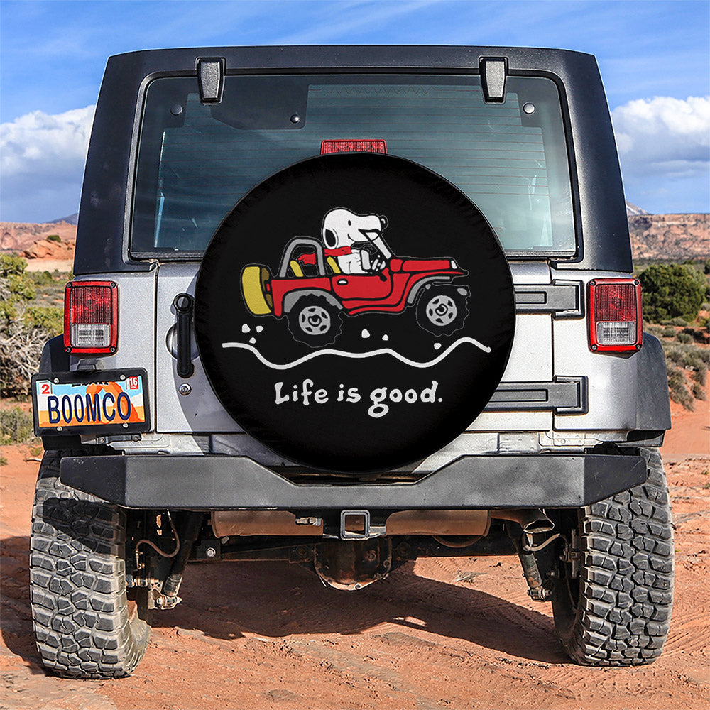 Life Is Good Snoopy Ride Jeep Car Spare Tire Covers Gift For Campers Nearkii