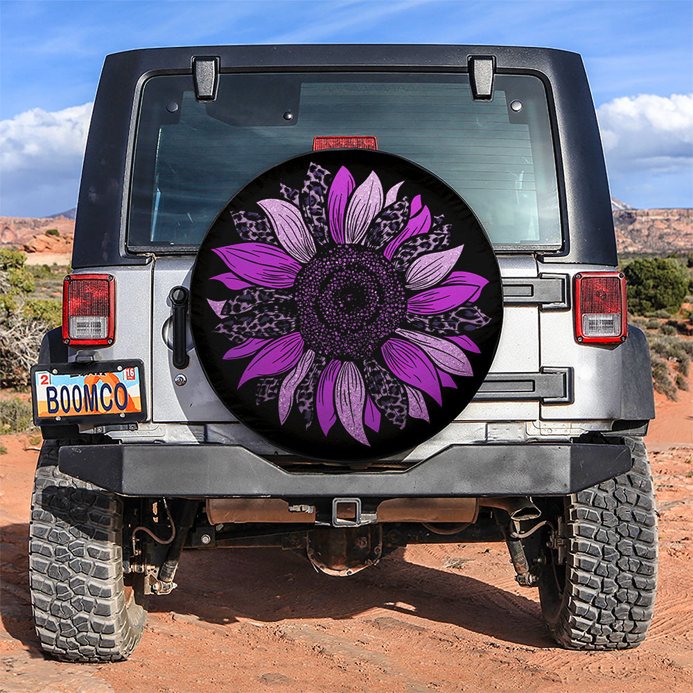 Purple Pink Cheetah Sunflower Jeep Car Spare Tire Covers Gift For Campers Nearkii