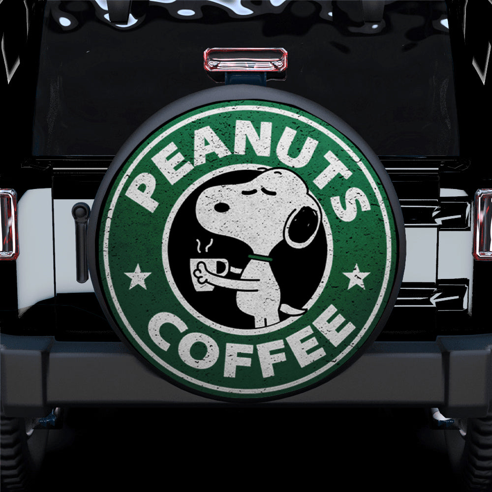 Snoopy Coffee Logo Car Spare Tire Covers Gift For Campers Nearkii