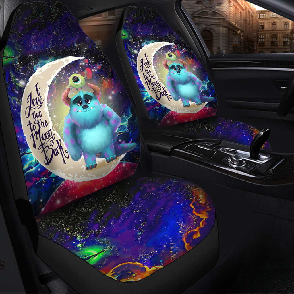 Monster Inc Sully And Mike Love You To The Moon Galaxy Premium Custom Car Seat Covers Decor Protectors Nearkii