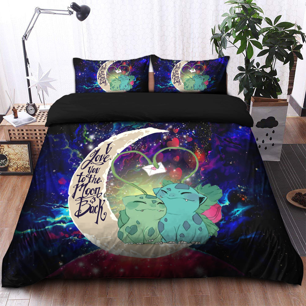 Bulbasaur Couple Pokemon Love You To The Moon Galaxy Bedding Set Duvet ...