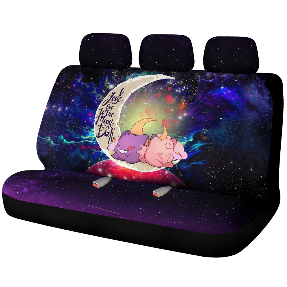 Gengar And Clefable Cute Pokemon Love You To The Moon Galaxy Car Back Seat Covers Decor Protectors Nearkii