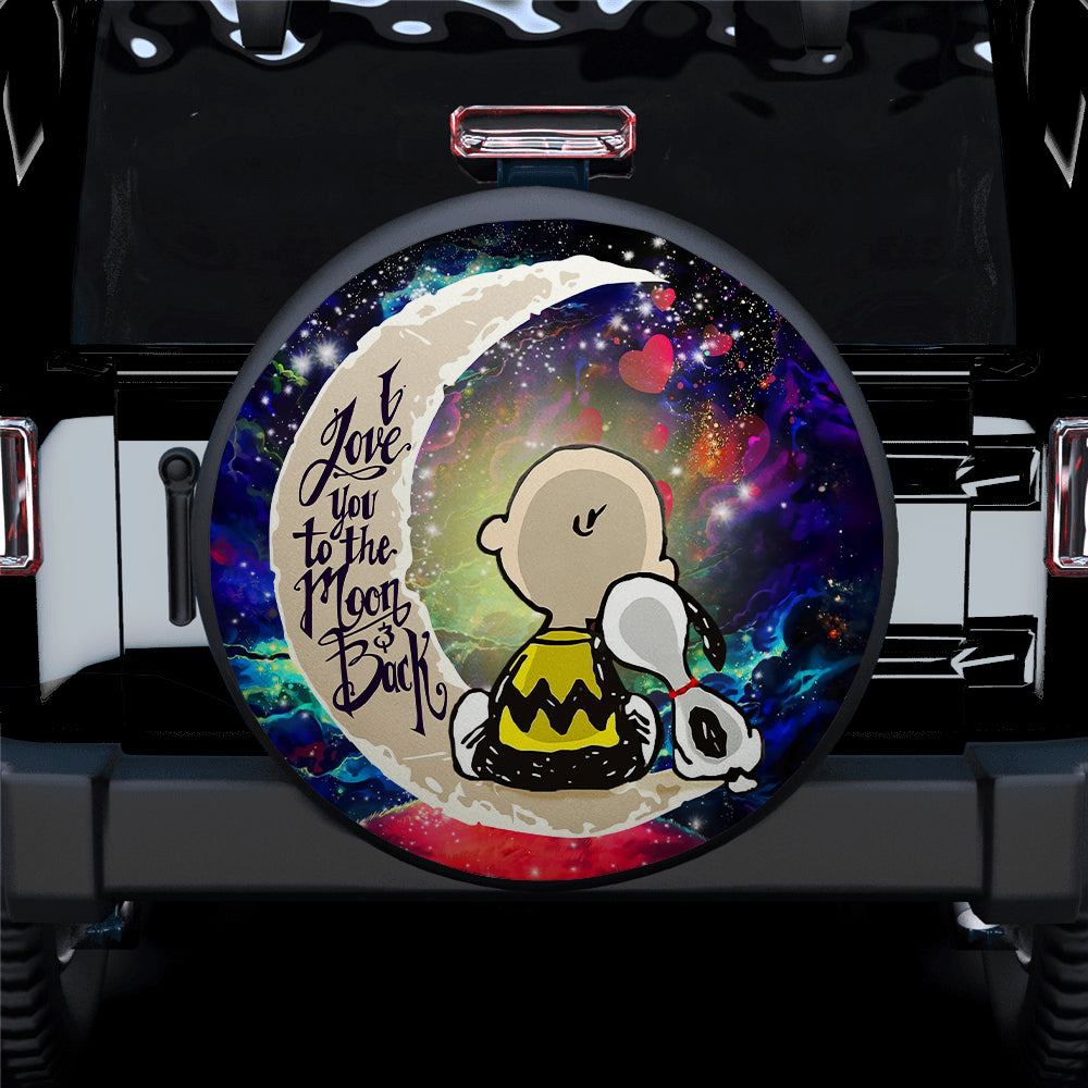 Snoopy Charlie Love You To The Moon Galaxy Car Spare Tire Covers Gift For Campers Nearkii
