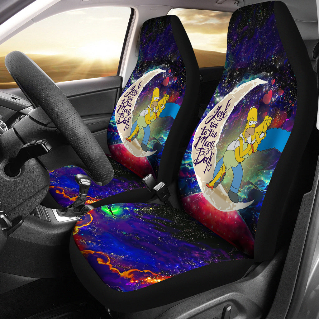 Simpsons Family Love You To The Moon Galaxy Premium Custom Car Seat Covers Decor Protectors Nearkii