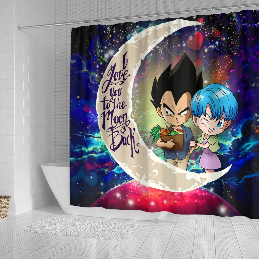 Vegeta And Bulma Dragon Ball Love You To The Moon Galaxy Shower Curtain Nearkii