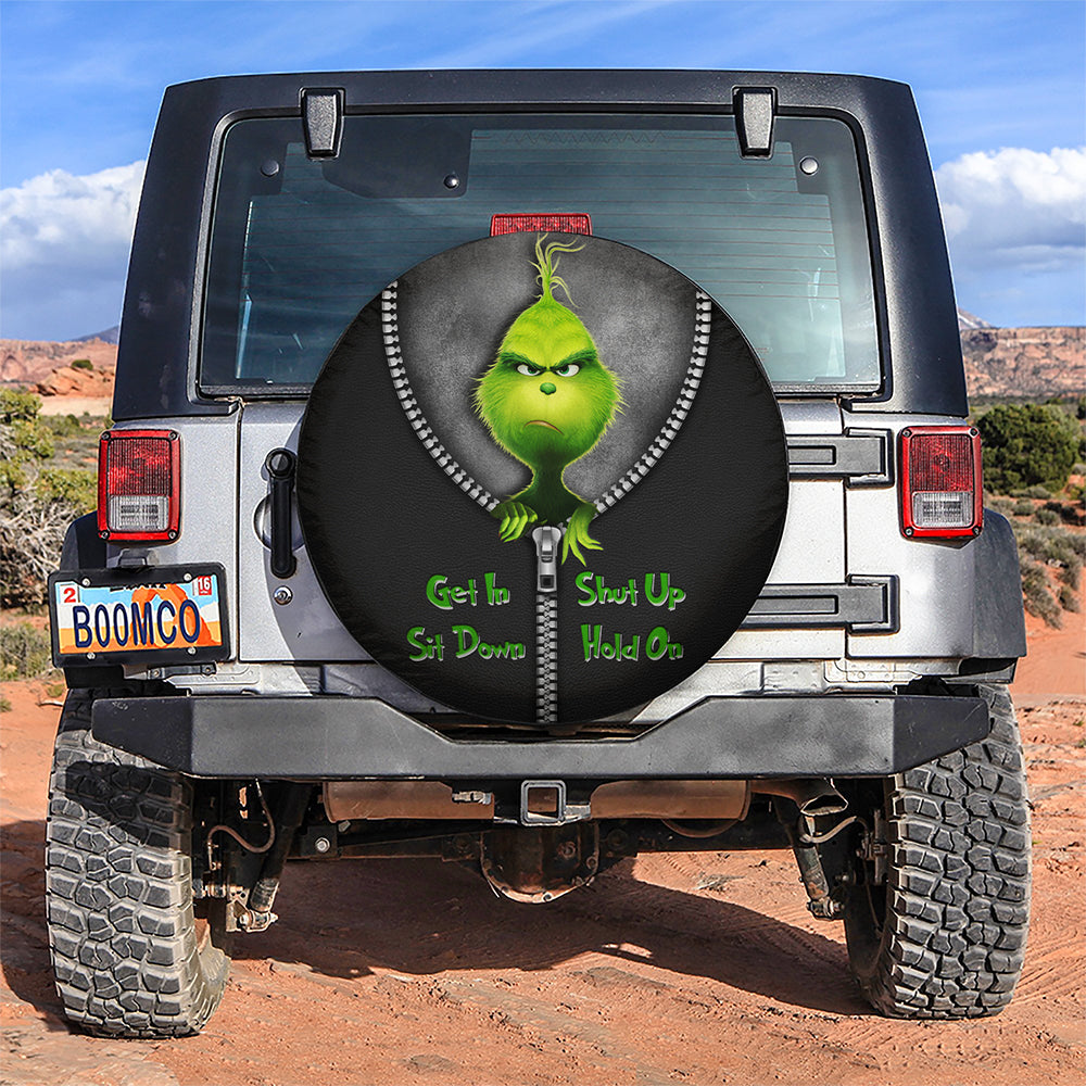 Grinch Zipper Get In Shit Down Shut Up Hold On Jeep Car Spare Tire Covers Gift For Campers Nearkii