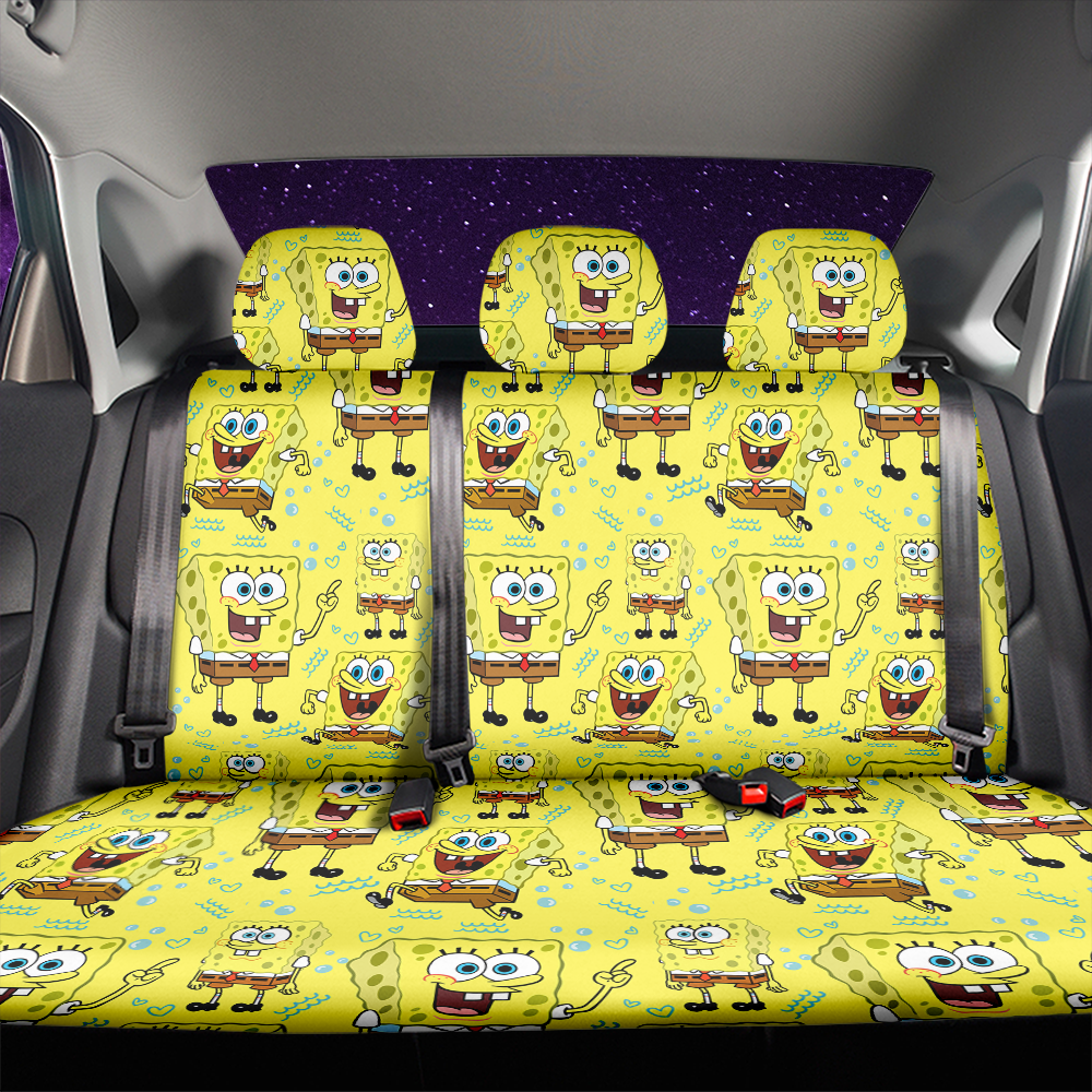 Spongebob Squarepants Car Back Seat Covers Decor Protectors - Nearkii