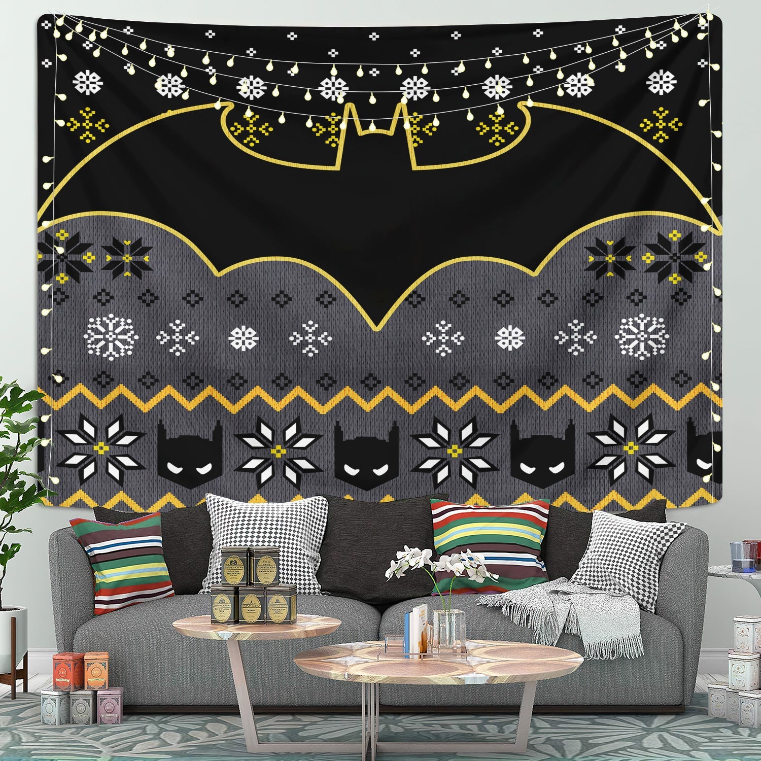 Batman Christmas Tapestry Room Decor Nearkii